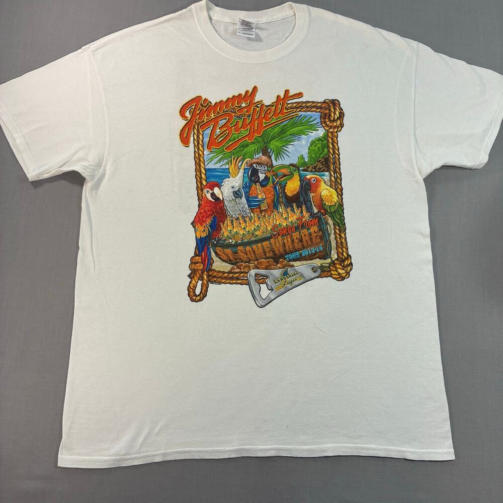 Jimmy Buffett Songs From St. Somewhere Tour T-Shirt Men's XL 2013 Double Sided
